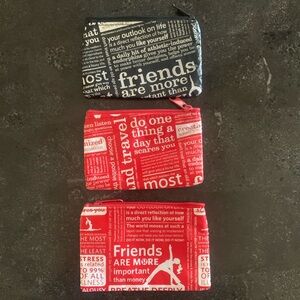 Set of Three lululemon gift card pouches with zipper